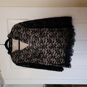 XL black lacy Dress Barn top